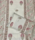 Blush Blossom Handblock King Size Bedsheet - Jaipuri Pure Cotton (100 x 108 inches)