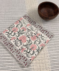 Blush Pink Floral Handblock Printed Table Runner - Pure Cotton (13 x 72 inches)