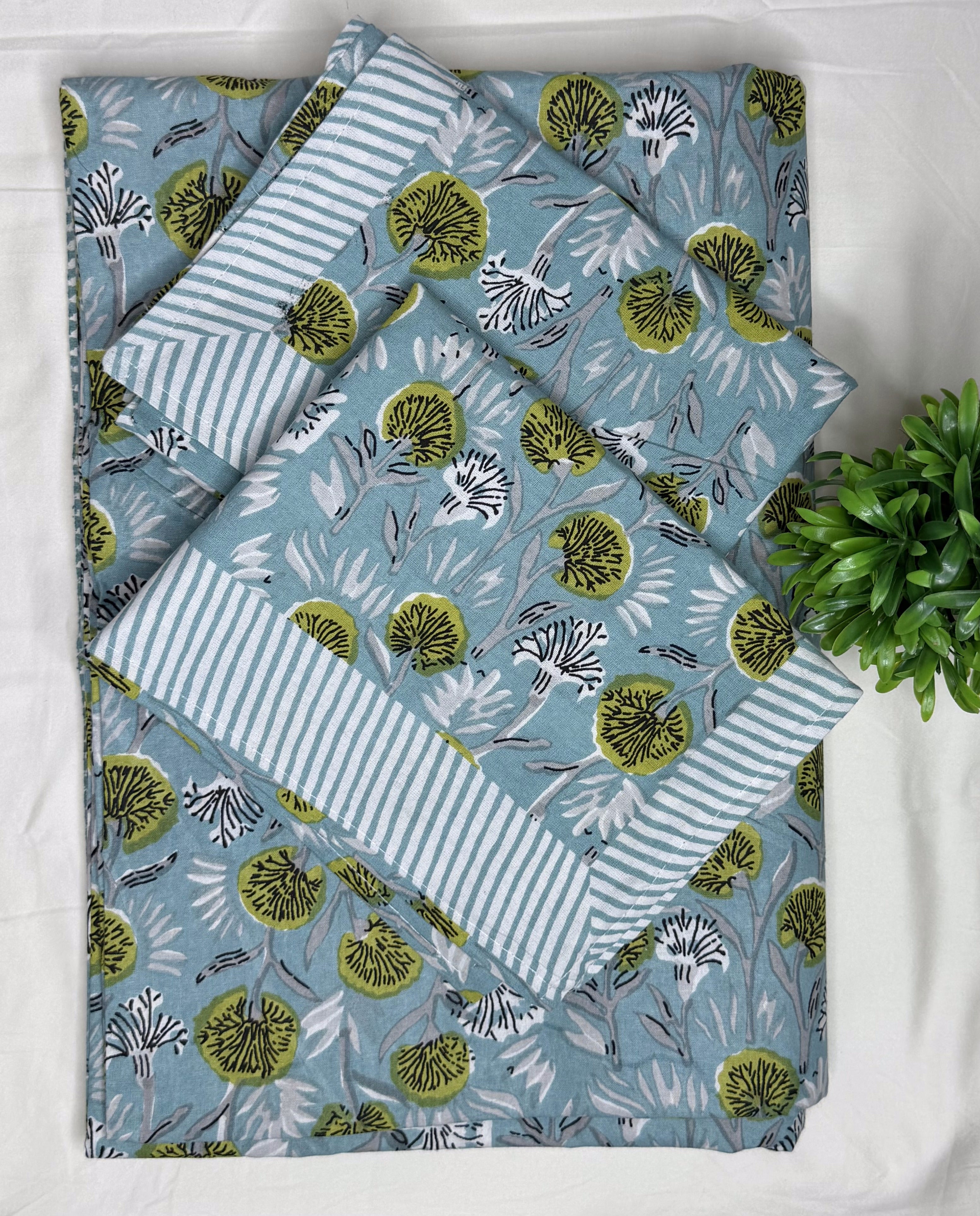 Sky Meadow Garden King Size Bedsheet (100 x 108) - Pure Cotton