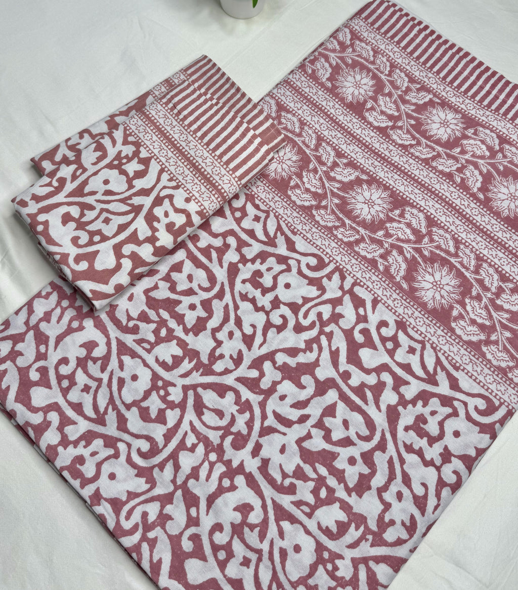 Rose Vine Garden King Size Bedsheet (100 x 108) - Pure Cotton