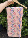 Peach Vine Cross-Stitch Queen Size Bedsheet - Pure Cotton (90 x 100 inches)