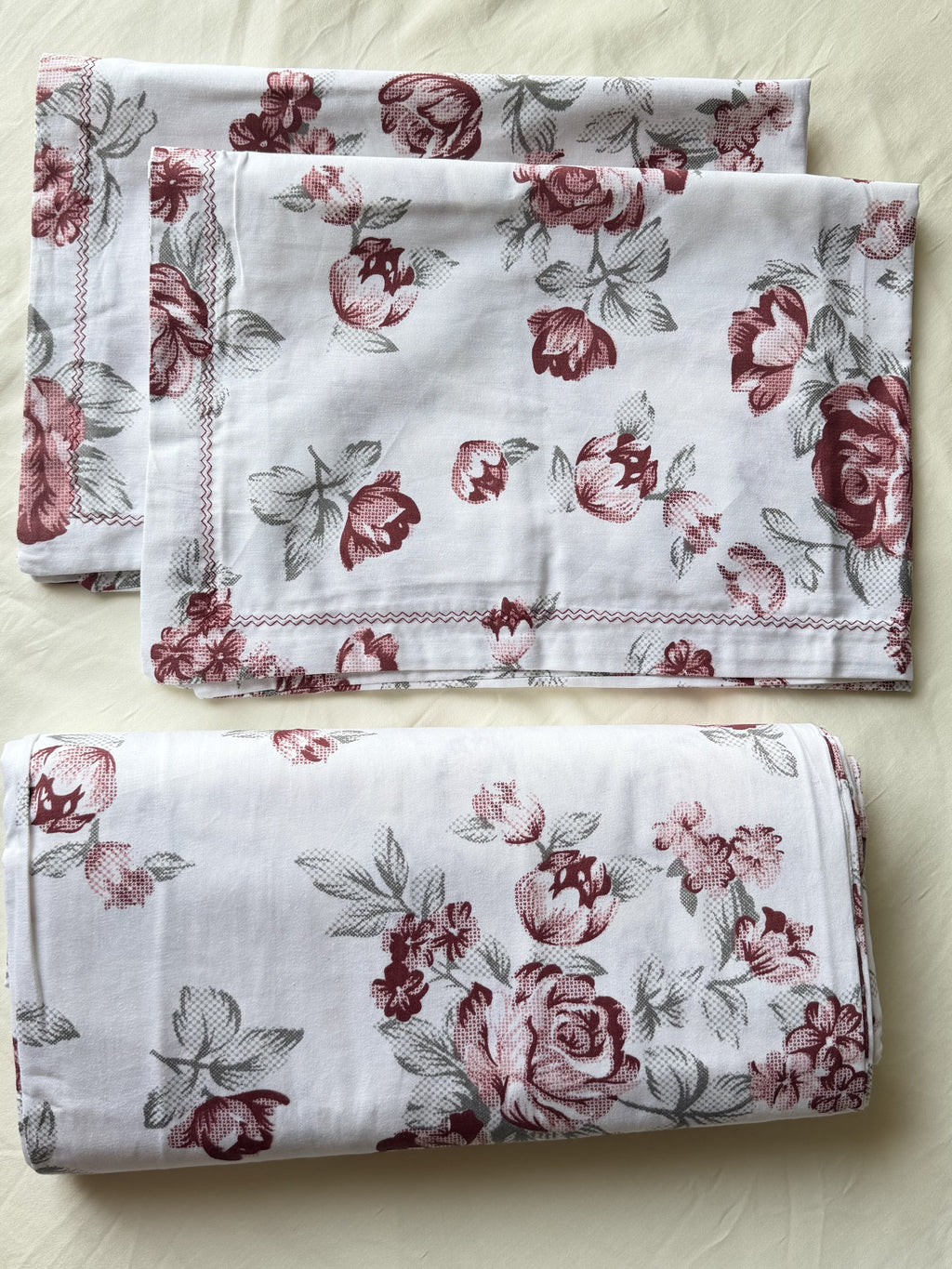 Vintage Blossom King Size Bedsheet - Premium Pure Cotton (108 x 108 inches)