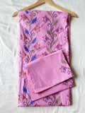 Blush Vine Cross-Stitch Queen Size Bedsheet - Pure Cotton (90 x 100 inches)