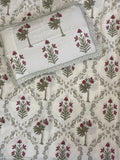 Rosewood Grove Super King Size Bedsheet - Jaipuri Pure Cotton (108 x 108 inches)