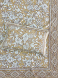Peach Garden Floral King Size Bedsheet - Jaipuri Pure Cotton (100 x 108 inches)