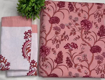 Full view 1 of blush paisley bedsheet