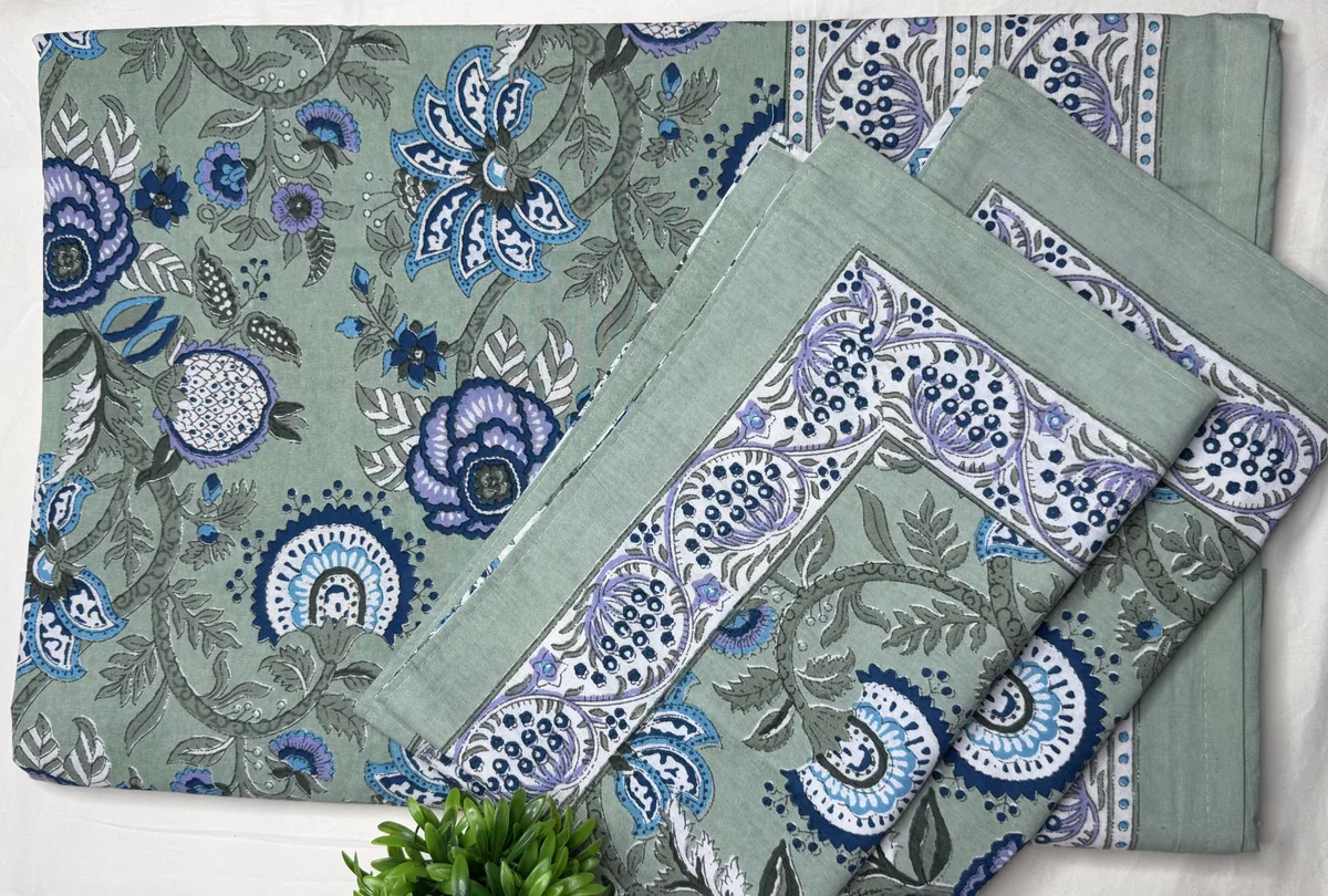 View 3 of sage floral bedsheet