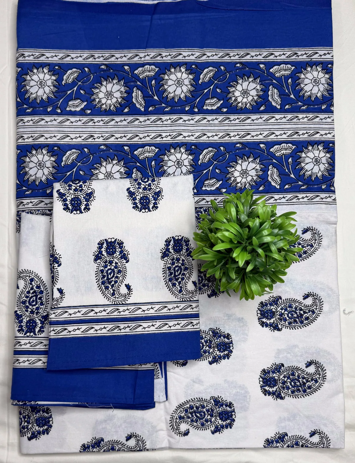 View 2 of blue paisley bedsheet