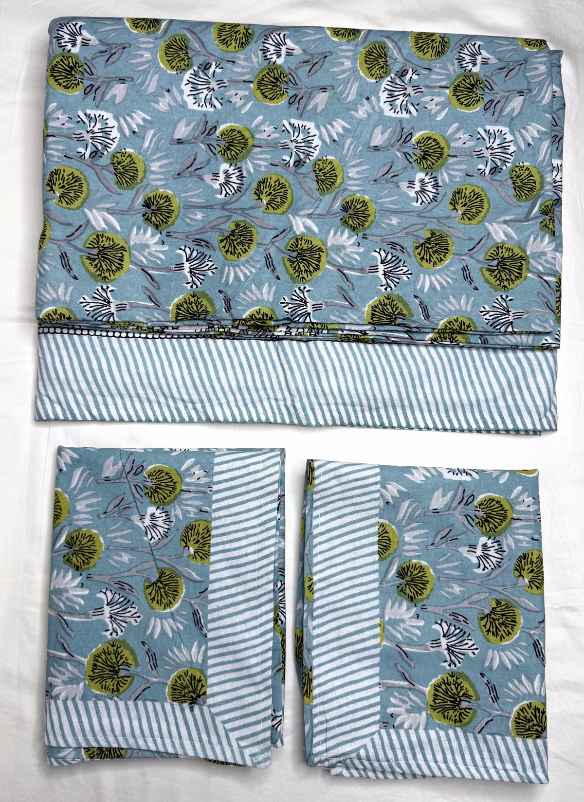 View 3 of blue floral bedsheet