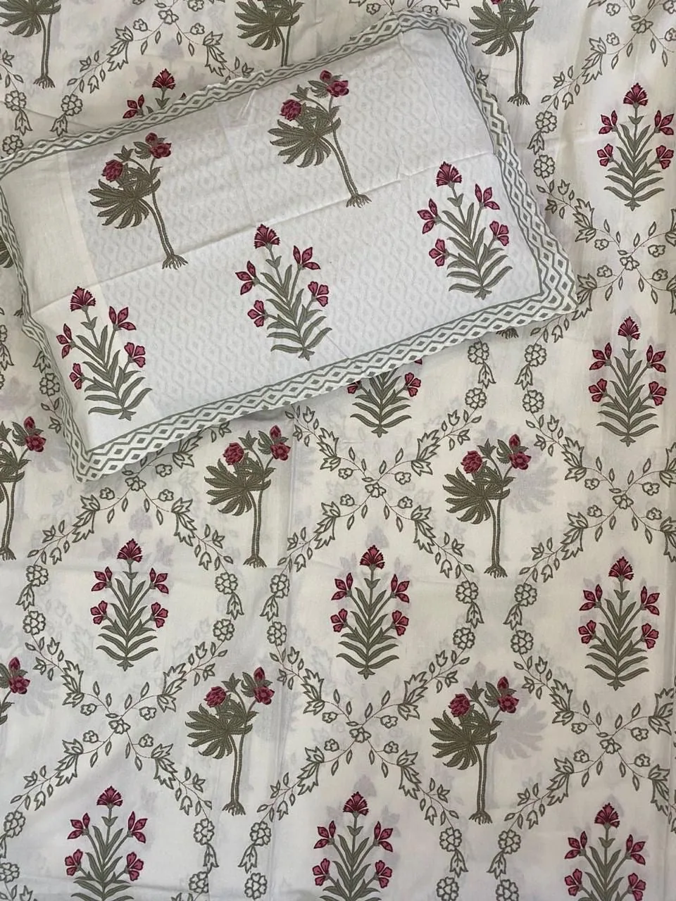 Full view of rosewood floral bedsheet
