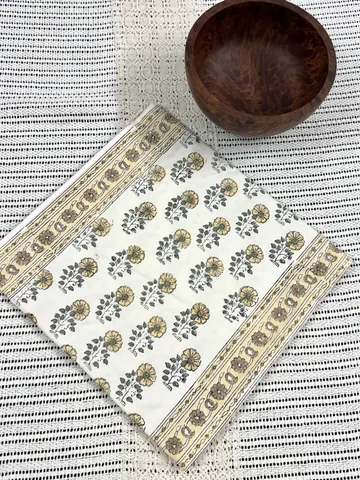 Full view 1 of yellow floral table runner
