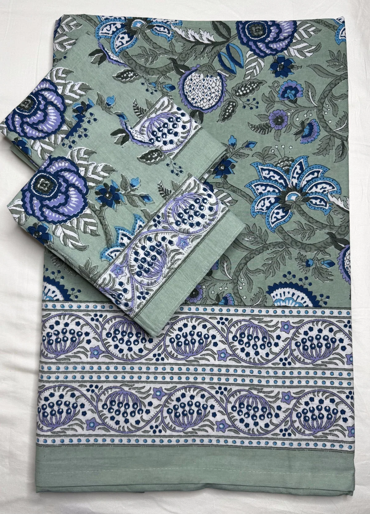 View 2 of sage floral bedsheet