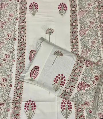 Full view of blush floral bedsheet