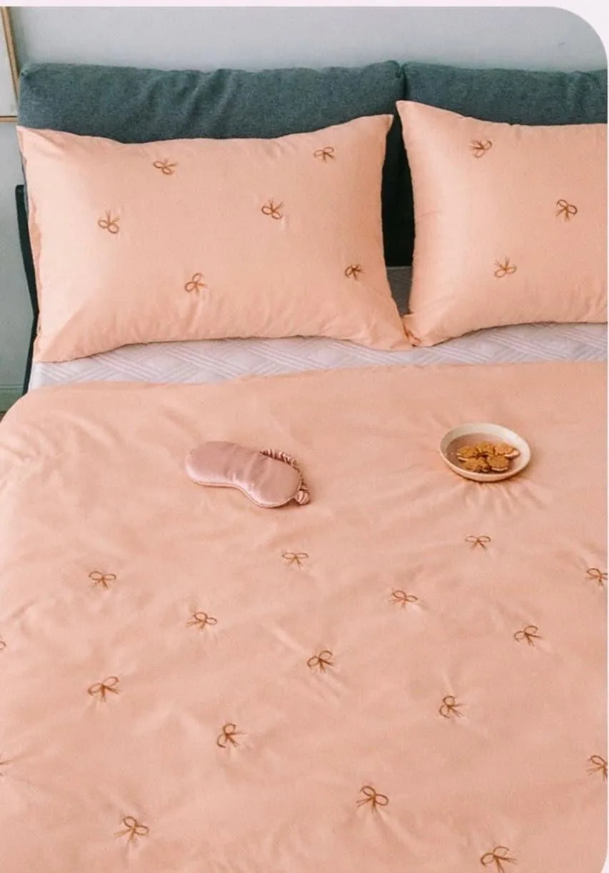 Full view 1 of peach bedsheet