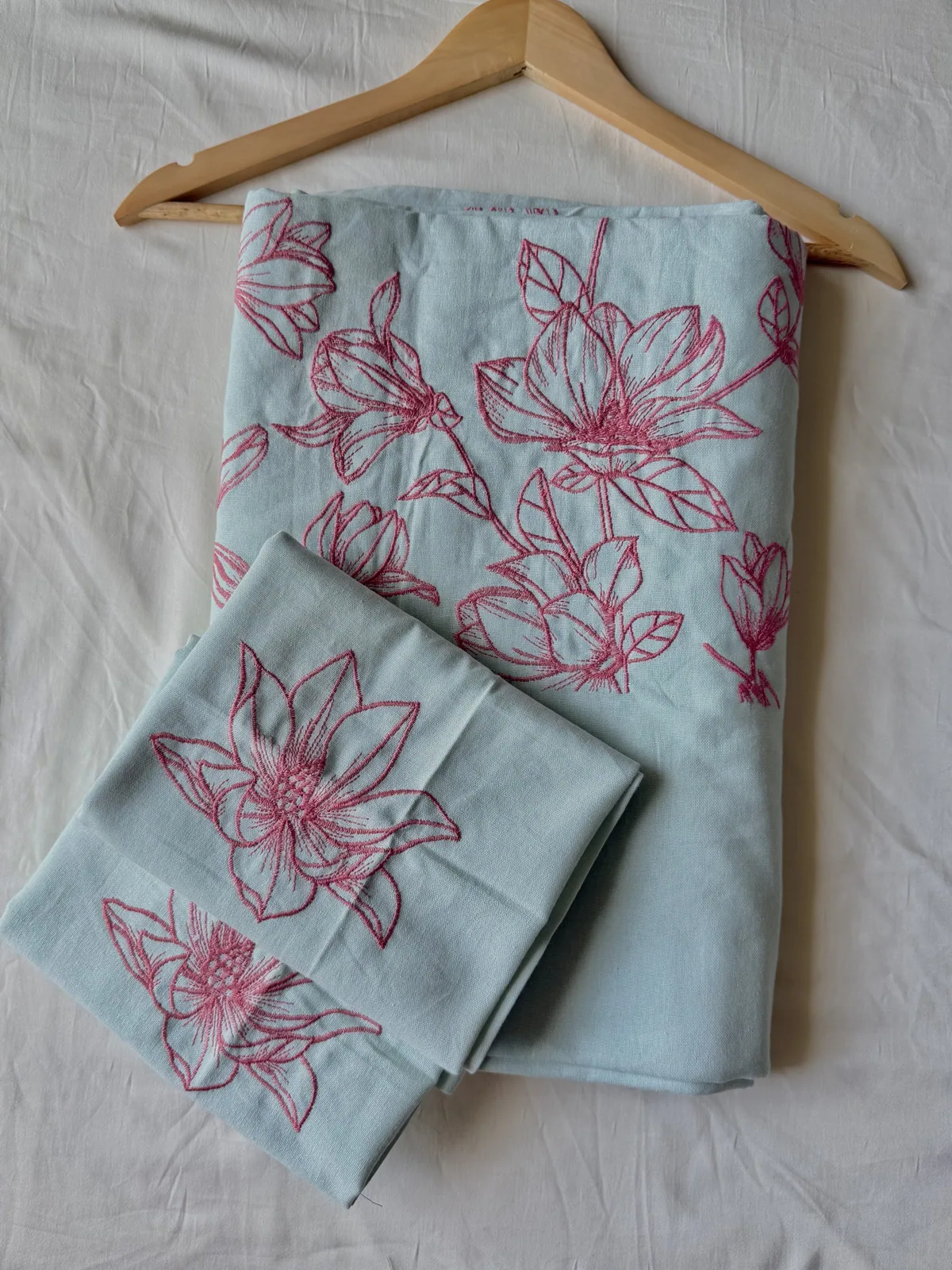 View 2 of mint floral bedsheet