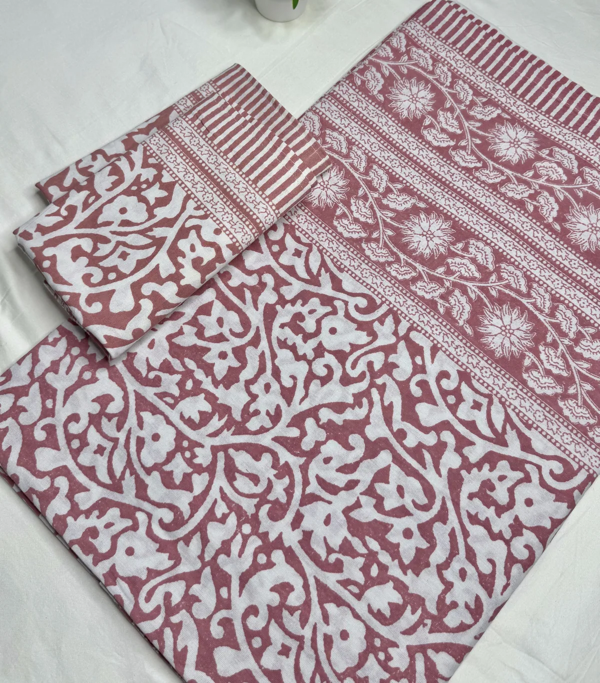 Full view 1 of pink floral bedsheet